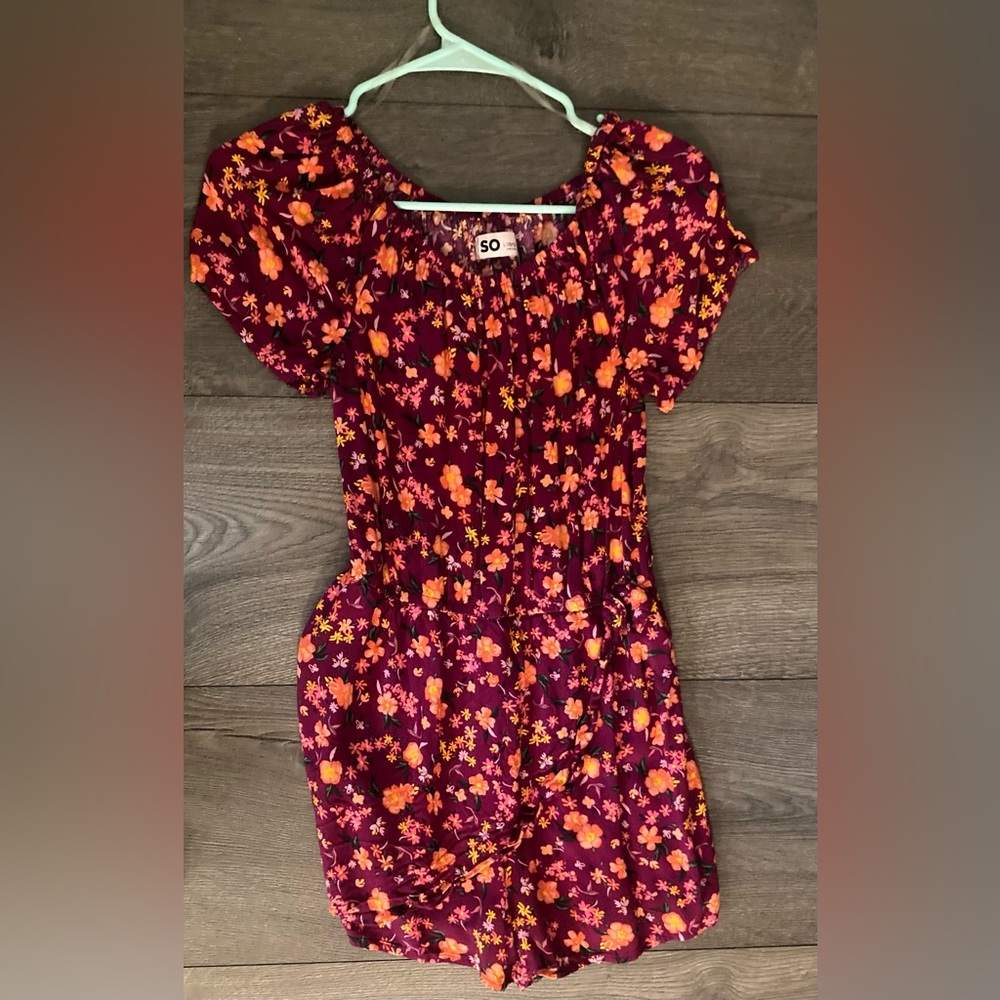 SO Floral Dress with Orange and Pink Accents
